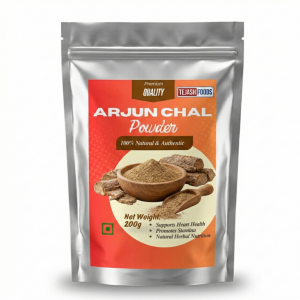 Tejash Foods Arjun Chhal Powder 200g | 100% Pure & Natural Terminalia Arjuna Bark Powder